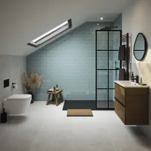 Johnson Tiles Marlow Grey Matt Cement tile effect Porcelain Indoor Wall & floor Tile Sample