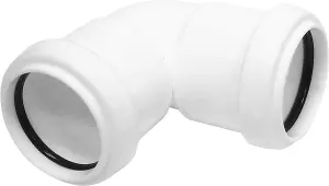 FloPlast White Push-fit 90° Knuckle bend (Dia)32mm