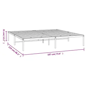 Berkfield Metal Bed Frame White 183x213 cm