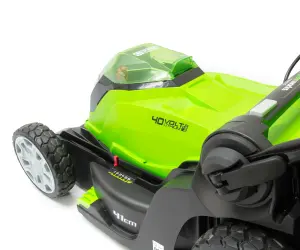 Greenworks 40V 41cm Cordless Lawnmower with Two Batteries & Charger