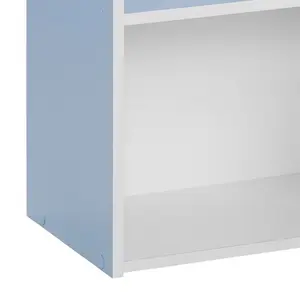 Aliesha Open Shelf Bookcase Light Blue/White / 132.1cm H x 40.1cm W x 23.9cm D