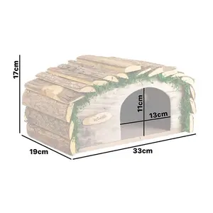 Woodside Hedgehog House with Bark Roof