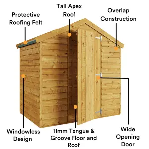 BillyOh Super Saver Overlap Apex Wooden Shed - 4x6