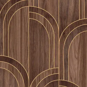 Sublime Modella Wood Walnut Brown Wood Wallpaper