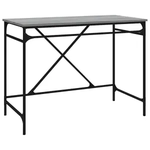 Berkfield Desk Grey Sonoma 100x50x75 cm Engineered Wood and Iron