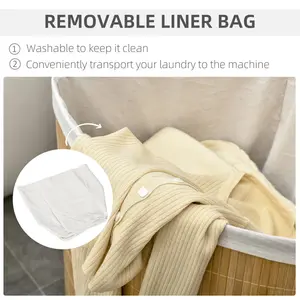 Fabric Laundry Hamper with Handles Natural