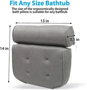 Bath Pillow Spa with Head, Neck, Shoulder and Back Support, Non-Slip, Extra Thick, Soft and Large for Great Comfort and Relaxation