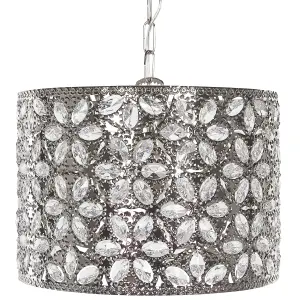 Metal Pendant Lamp Silver SAJO