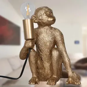 First Choice Lighting Set of 2 Gold Monkey Table Lamp or Bedside Lights