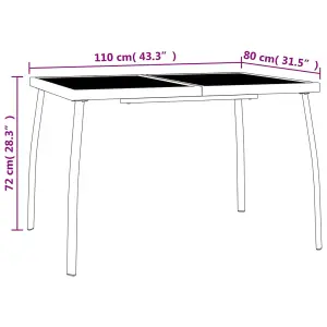 Berkfield Garden Table Anthracite 110x80x72 cm Steel Mesh