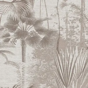 Sublime Patterned Neutral Jungle Embossed Wallpaper