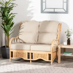 Alfresia Conservatory Sofa, 2 Seater, Low Back Arran Natural Cushions