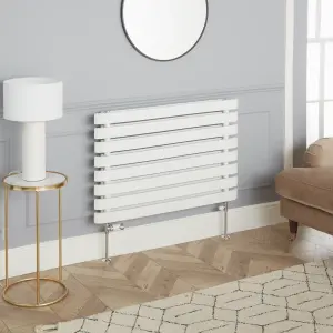 GoodHome Polished White Straight Thermostatic Radiator valve & lockshield (Dia)15mm x ½"