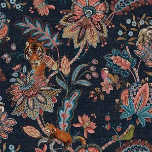 Holden Bazaar Animal Jacobean Wallpaper Navy 13451