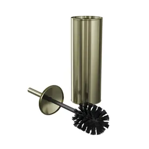 GoodHome Cavalla Steel Gold effect Toilet brush & holder