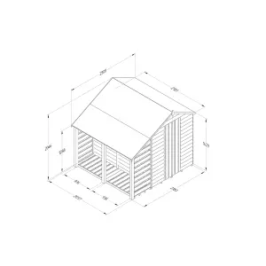 Forest Garden Overlap 7x5 ft Apex Wooden Pressure treated Shed with floor