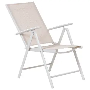 Set of 6 Garden Chairs CATANIA Metal Beige