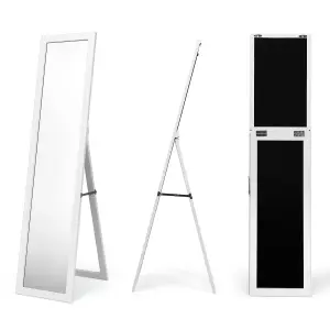 Costway Full-length Wood Frame Mirror Freestanding/Wall Mounted Mirror for Cloakroom