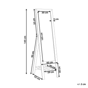 Standing Mirror with Shelf LUISANT Wood Light Wood