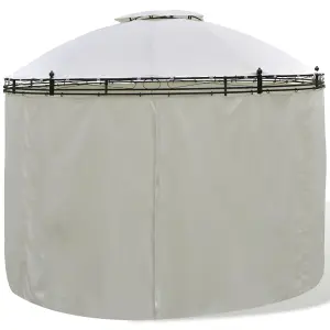 Berkfield Round Gazebo with Curtains 3.5 x 2.7 m