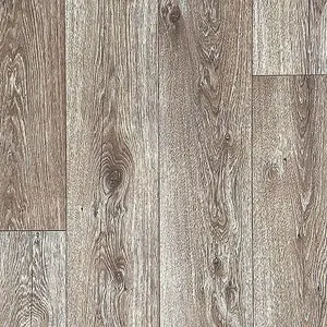 Dark Beige Wood Effect Vinyl Flooring For Kitchen, Bathroom, Dining Room, 2.0mm Thick Vinyl Sheet -2m(6'6") X 2m(6'6")-4m²