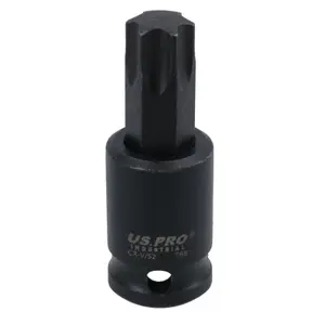 T55 Male Torx Star Impact Impacted Shallow Short Bit Socket 3/8in drive