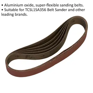 5 Pack of 30mm x 540mm 100 Grit Sanding Belts - Premium Aluminium Oxide Cloth Backed