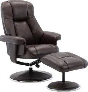 Denver Real Leather Luxury Swivel Recliner Chair