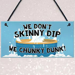 Red Ocean Funny Hot Tub Signs And Plaques Hanging Garden Shed Wall Sign Summerhouse Plaque Skinny Dip Chunky Dunk