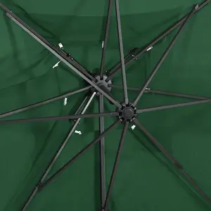 Berkfield Cantilever Umbrella with Double Top Green 250x250 cm