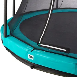 14ft Salta Green Comfort Edition InGround Round Trampoline with Enclosure