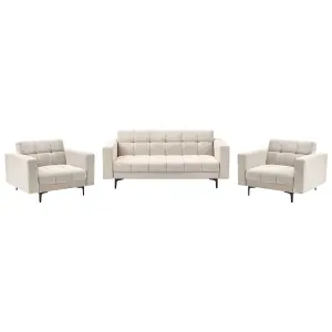 Fabric Living Room Set Beige ALNES