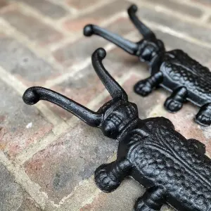 Cast Iron Hedgehog Boot Brush And Two Beetle Boot Jacks