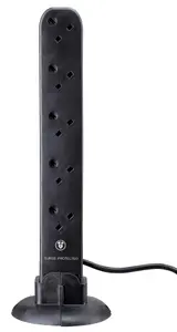 Masterplug Surge Black 13A 10 socket Extension lead with USB, 1m