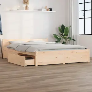 Berkfield Bed Frame with Drawers 150x200 cm 5FT King Size