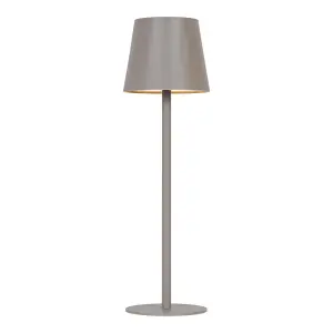 GoodHome Quelea Matt Taupe Rechargeable Integrated LED Table lamp