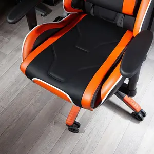 X Rocker Adjustable Ergonomic Faux Leather Swiveling PC & Racing Game Chair Orange