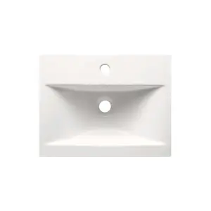 Novela 515mm Wall Hung Vanity Unit in Light Wood with Ceramic Basin