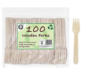 1000pcs Biodegradable Wooden Forks