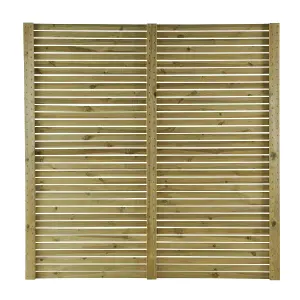 Klikstrom Lemhi Contemporary Closeboard Autoclave & pressure treated Green Wooden Fence panel (W)1.8m (H)1.8m