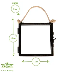 Nicola Spring - Hanging Metal Photo Frame - 4" x 4" - Black