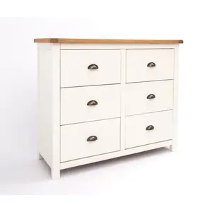 Lovere 6 Drawer Chest of Drawers Brass Cup Handle