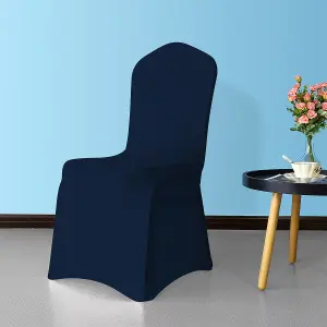 Front Flat Chair Cover for Wedding Decoration, Navy Blue - (Pack of 1