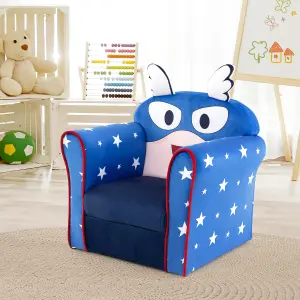 Costway Kids Sofa Children Armrest Upholstered Chair Cute Pattern Armchair Solid Frame