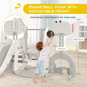 Costway Toddler Slide and Swing Set Indoor Kids Climber Basketball Football Golf Playset