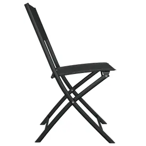 Berkfield Folding Outdoor Chairs 4 pcs Black Steel and Textilene