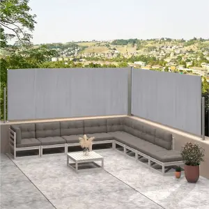 180cm W x 300cm L Garden Sunshade Privacy Fence Screen Panel for Backyard Light Grey