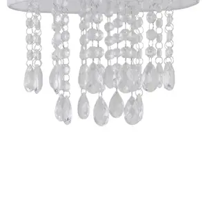 First Choice Lighting Voile 25cm Jewelled White Ribbon Pendant Shade