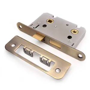 EAI Bathroom Lock 65mm / 44mm Backset ANTIQUE BRASS for Wooden Bathrooms Accepts 5mm Square Spindle CE UKCA & Fire Door App