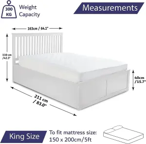 Wooden Ottoman Bed Frame King Size - No Mattress